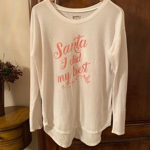 Super Soft Top “Santa I did My Best” Small